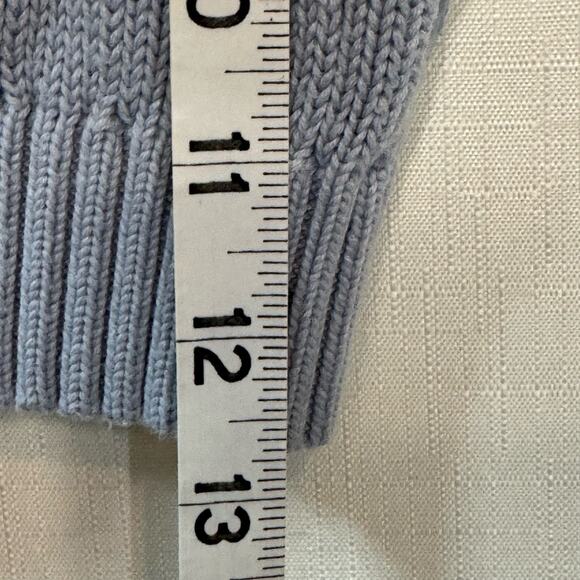 BRANDY MELVILLE V-neck Cable Knit Cardigan Lt Blue Size M Preppy Capsule Classic - Picture 9 of 11